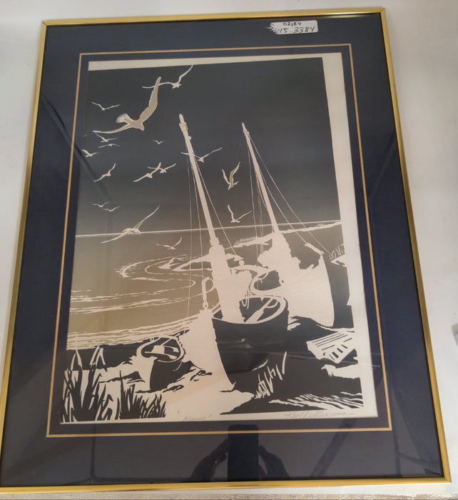 ROY WILLIAMS SIGNED SERIGRAPH OF SAILBOATS