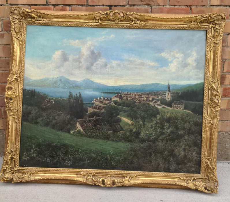 19TH CENTURY LANDSCAPE OIL PAINTING BY KARL ALBERT KAISER