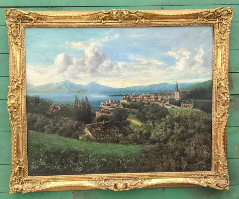 19TH CENTURY LANDSCAPE OIL PAINTING BY KARL ALBERT KAISER