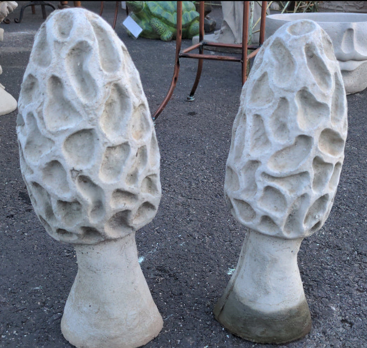 PAIR OF CONCRETE MUSHROOMS
