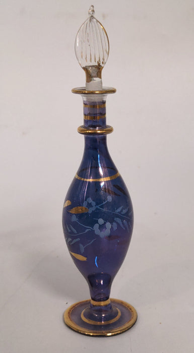 PURPLE GLASS PERFUME BOTTLE WITH STOPPER