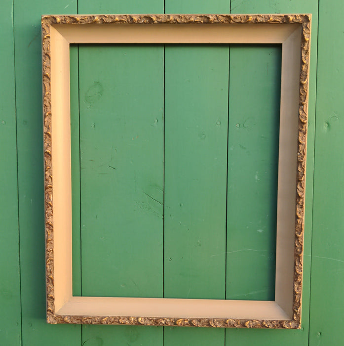 GILT FRAME WITH BEIGE CARVED ROCOCO EDGE