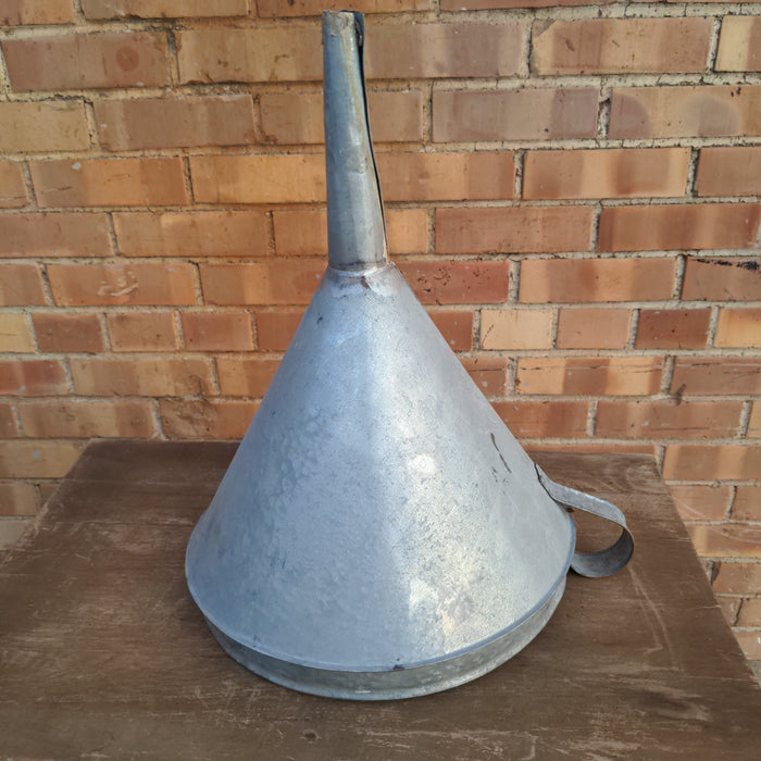 LARGE GALVANIZED TIN FUNNEL
