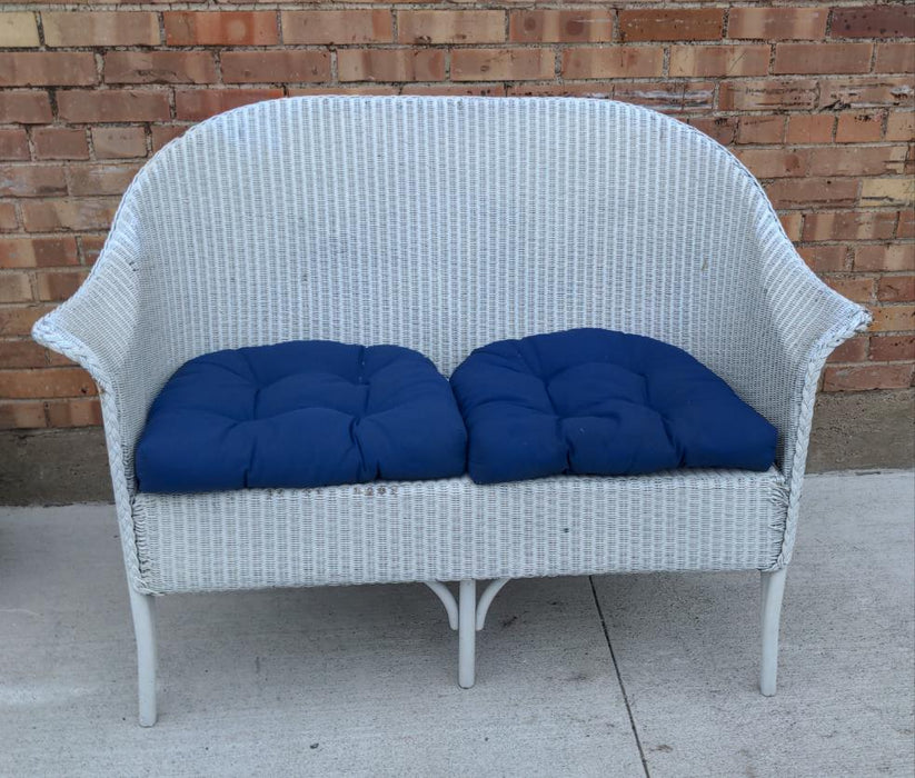 LLOYD LOOM STYLE WICKER SETTEE AS FOUND