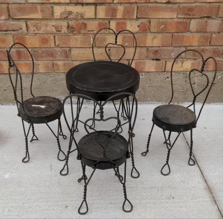 MINIATURE FIVE-PIECE ICE CREAM PARLOR SET
