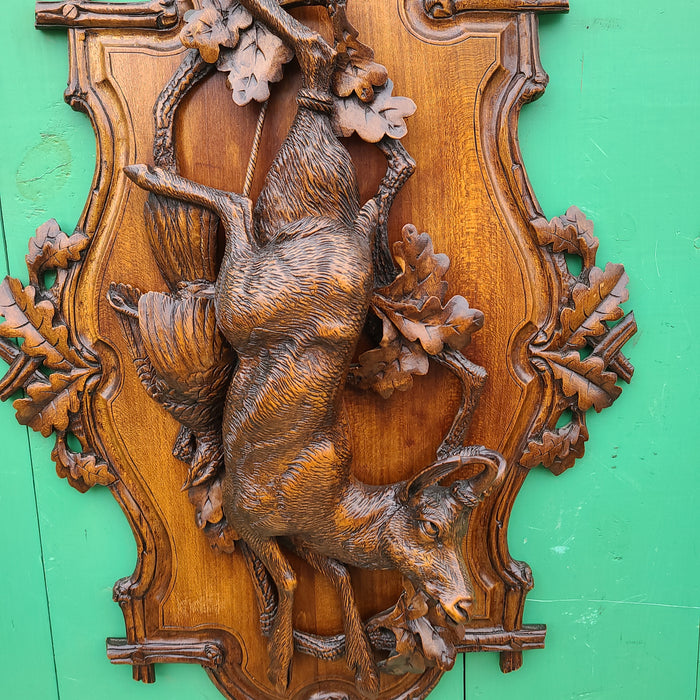 BLACK FOREST CARVED ROE BUCK PLAQUE