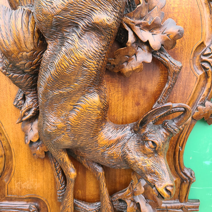 BLACK FOREST CARVED ROE BUCK PLAQUE