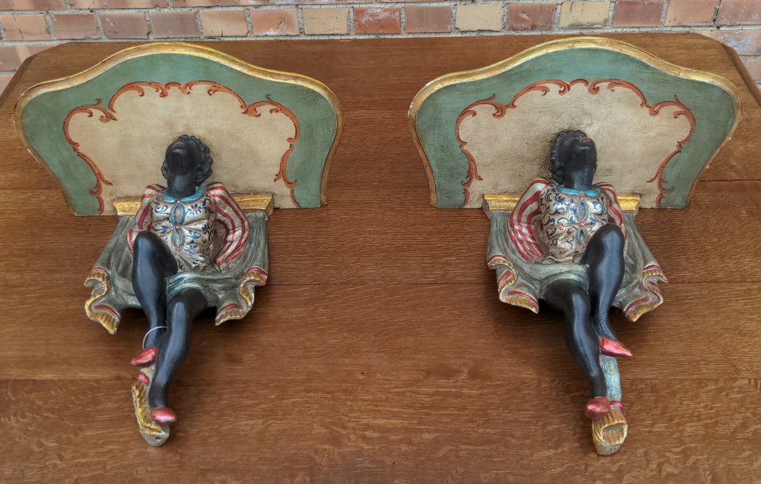 PAIR OF BLACKAMOOR SHELVES
