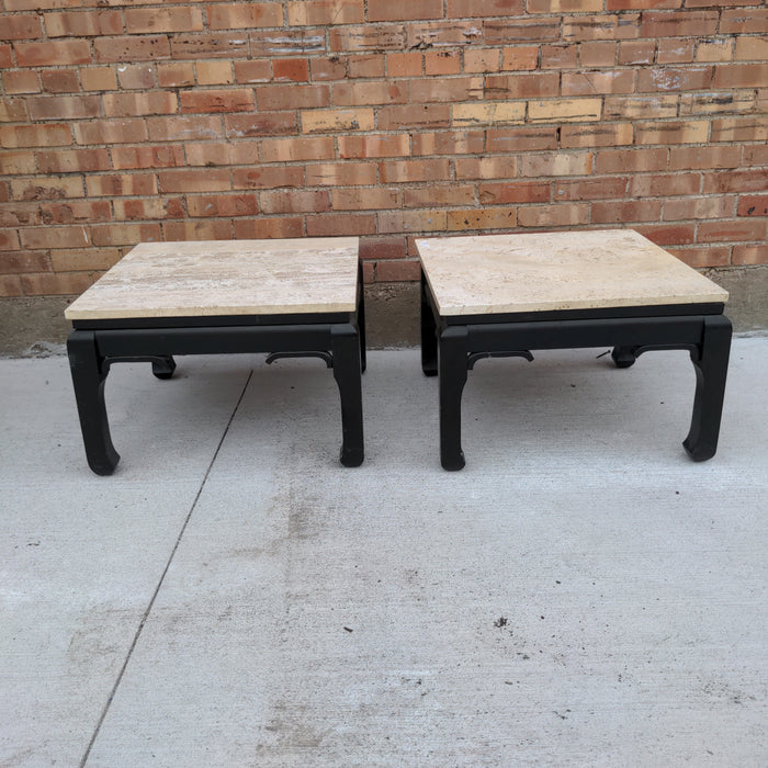 CREME DE FIL MARBLE TOP SIDE TABLES