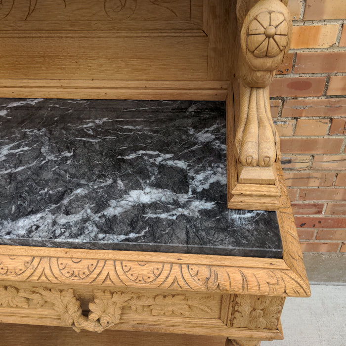 RAW OAK MARBLE TOP GRIFFIN SERVER
