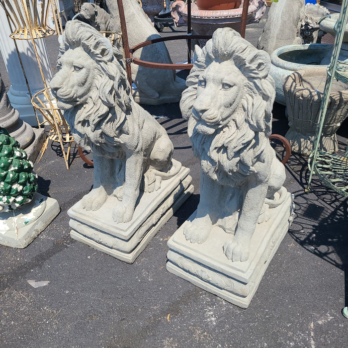 PAIR OF CONCRETE LIONS