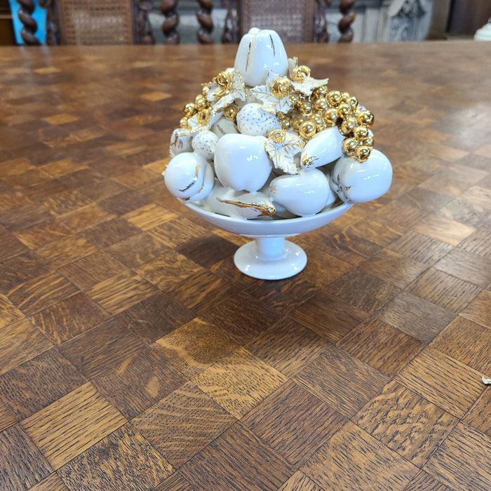 OLD PARIS FRUIT CENTERPIECE WITH GOLD HIGHLIGHTS