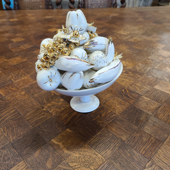 OLD PARIS FRUIT CENTERPIECE WITH GOLD HIGHLIGHTS