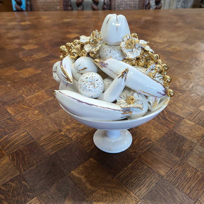 OLD PARIS FRUIT CENTERPIECE WITH GOLD HIGHLIGHTS