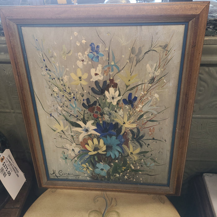 FLORAL OIL PAINTING SIGNED AND DATED '67