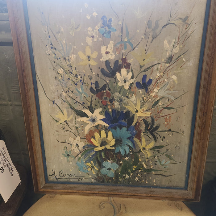 FLORAL OIL PAINTING SIGNED AND DATED '67