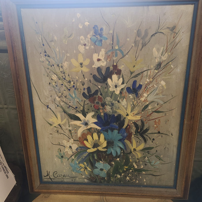 FLORAL OIL PAINTING SIGNED AND DATED '67