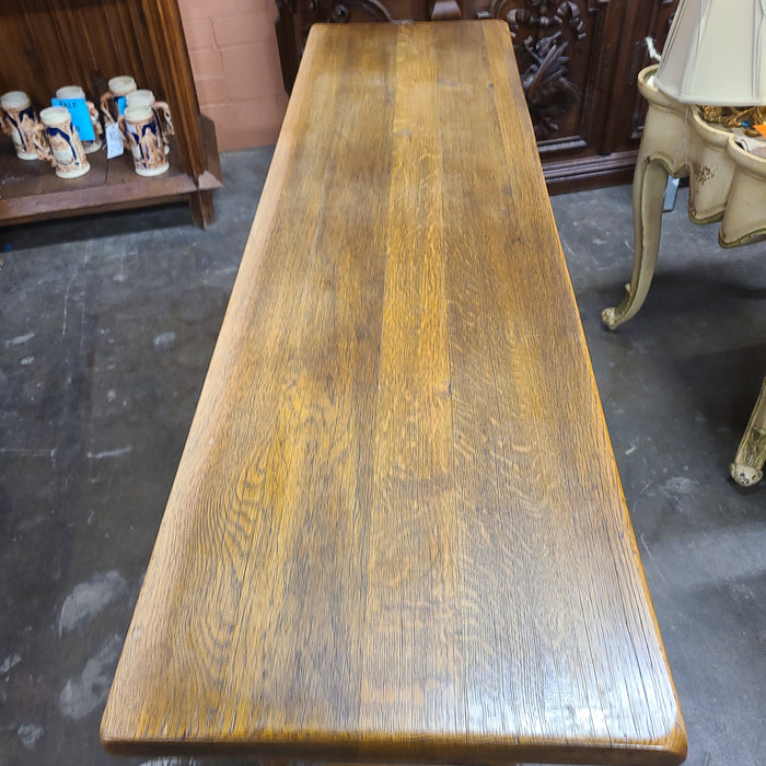 OAK TURNED LEG CONSOLE TABLE