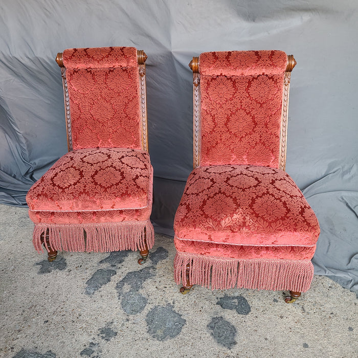 PAIR OF ENGLISH BOUDOIR CHAIRS