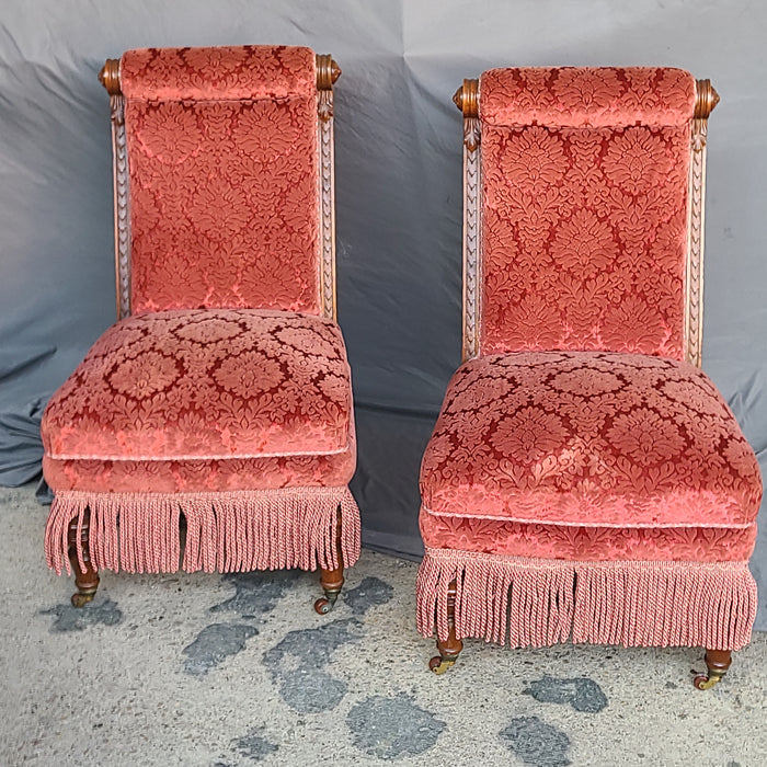 PAIR OF ENGLISH BOUDOIR CHAIRS