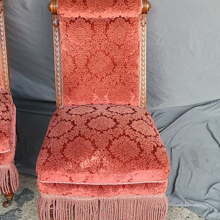 PAIR OF ENGLISH BOUDOIR CHAIRS