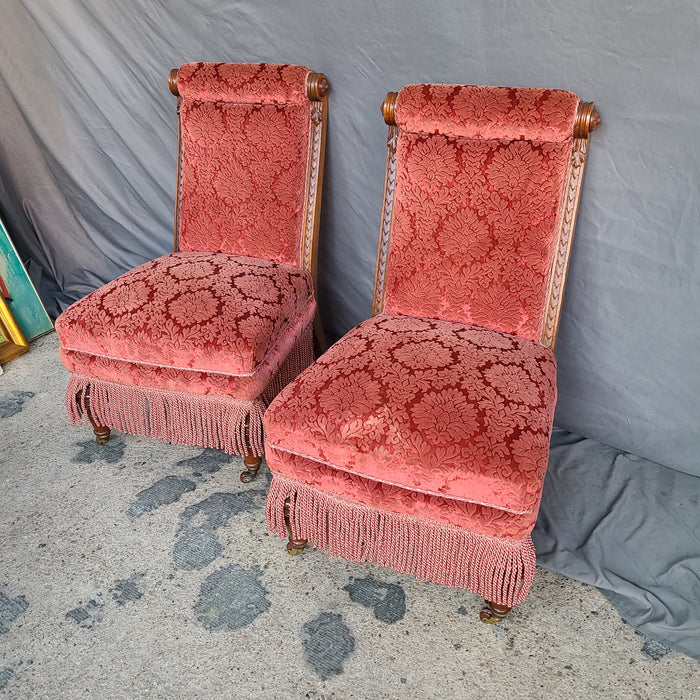 PAIR OF ENGLISH BOUDOIR CHAIRS