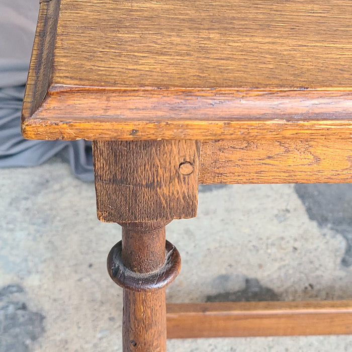 6 LEGGED OAK LIBRARY TABLE