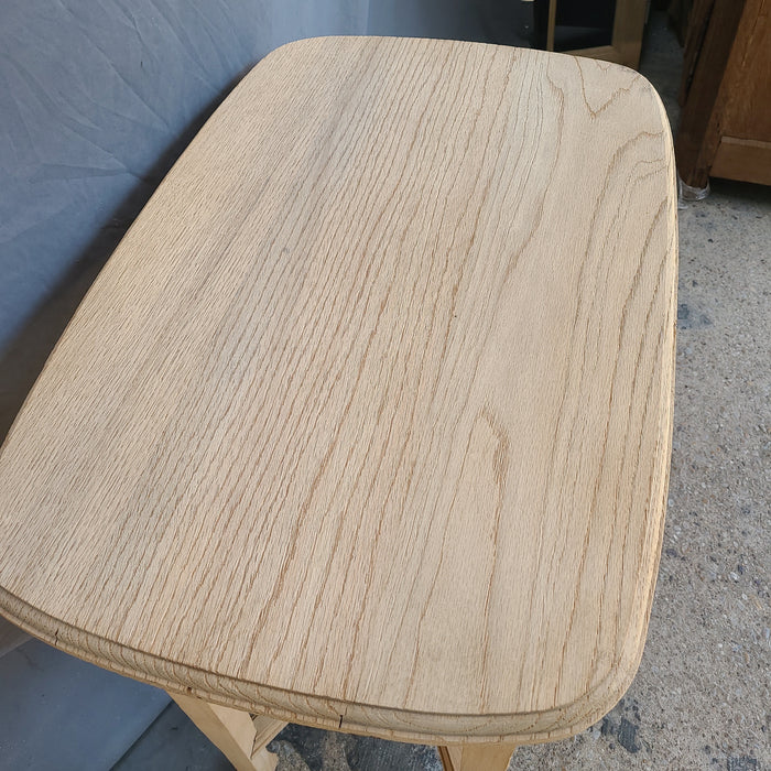 ARTS AND CRAFTS RAW OAK LAMP TABLE WITH MCMURDO FEET