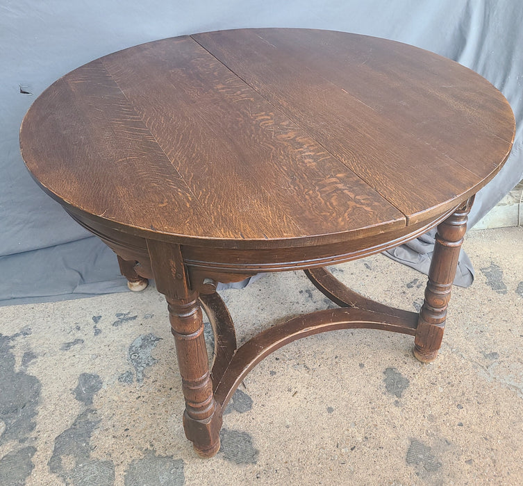 DARK OAK ROUND RUSTIC BREAKFAST TABLE