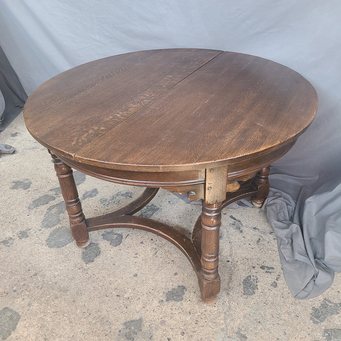 DARK OAK ROUND RUSTIC BREAKFAST TABLE