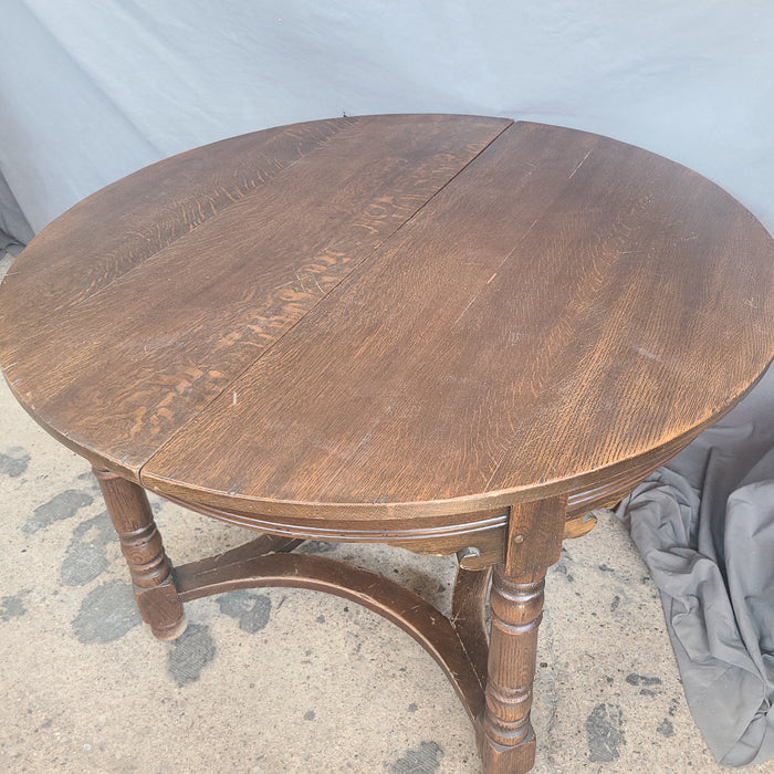 DARK OAK ROUND RUSTIC BREAKFAST TABLE