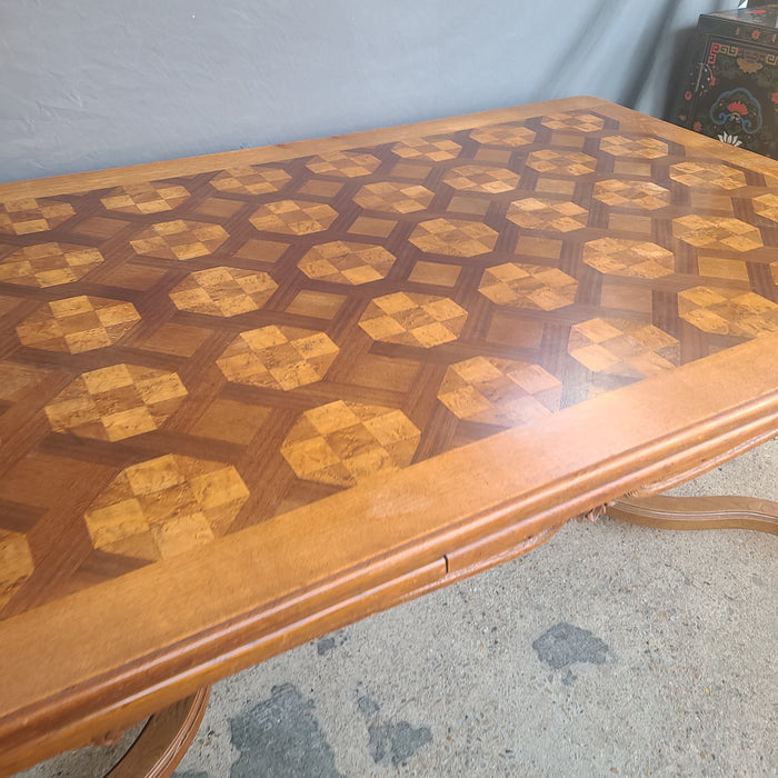 FINE PARQUETRY TOP DINING TABLE-SALVA FRERES PARIS