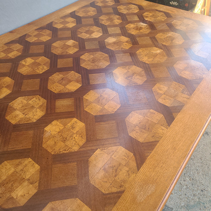 FINE PARQUETRY TOP DINING TABLE-SALVA FRERES PARIS