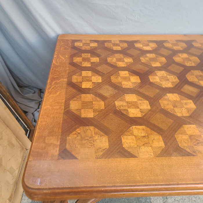 FINE PARQUETRY TOP DINING TABLE-SALVA FRERES PARIS