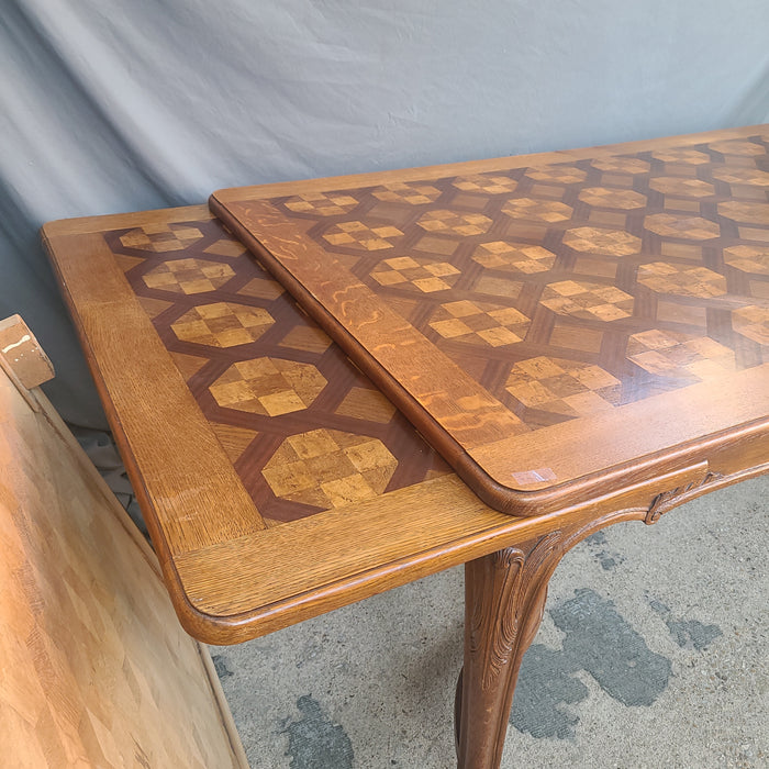 FINE PARQUETRY TOP DINING TABLE-SALVA FRERES PARIS