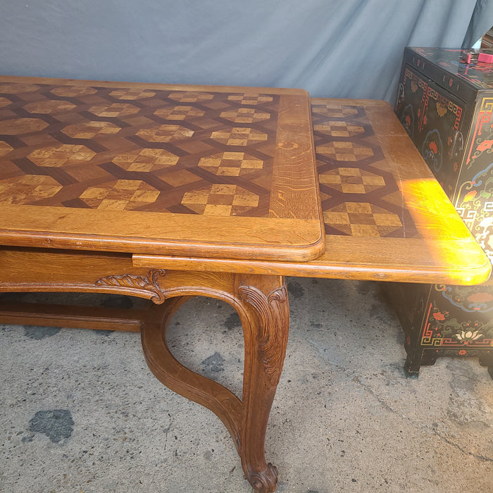 FINE PARQUETRY TOP DINING TABLE-SALVA FRERES PARIS