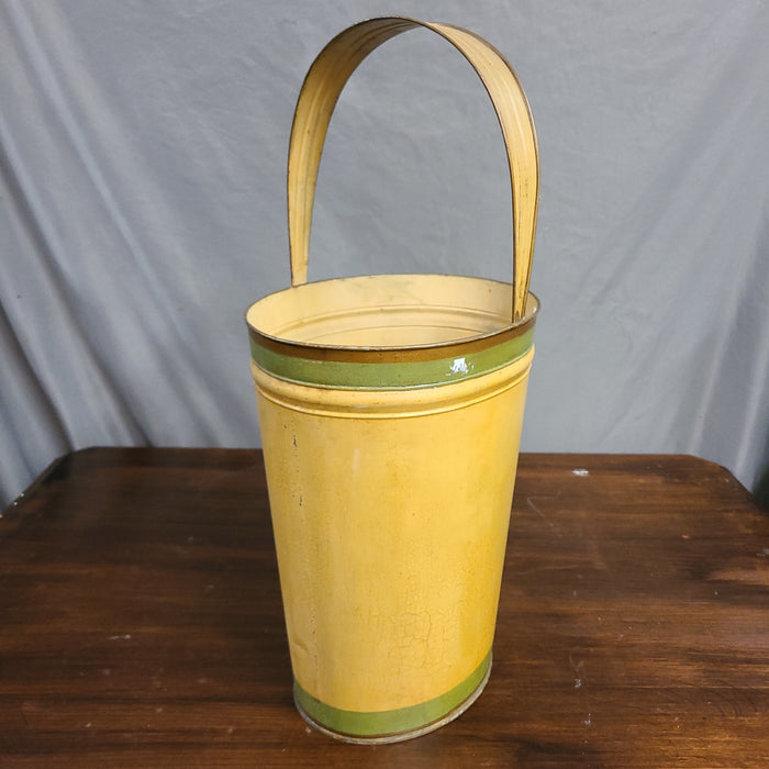 TOLE PAINTED TIN BASKET WITH FLOWERS