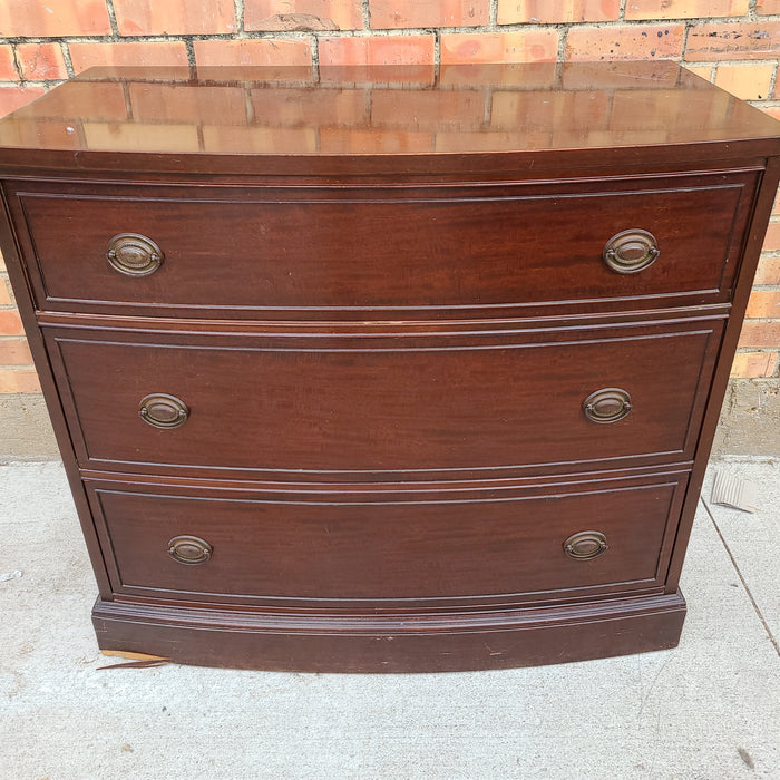 AS FOUND MAHOGANY BOWFRONT CHEST