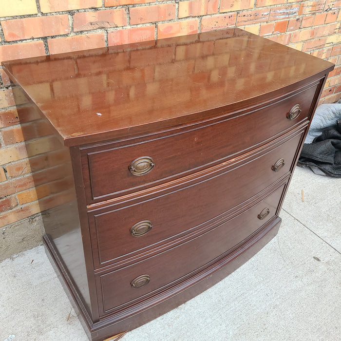 AS FOUND MAHOGANY BOWFRONT CHEST