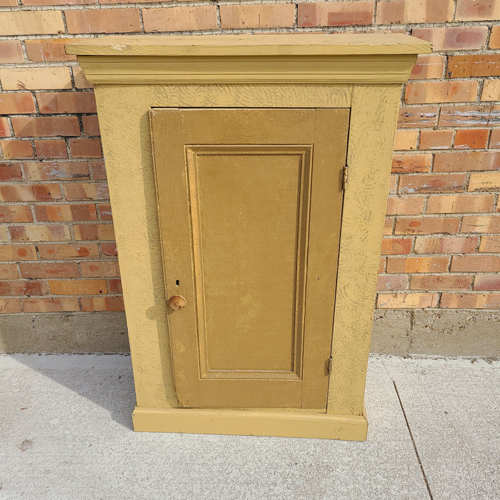 SMALL MUSTARD PAINTED CABINET EACH