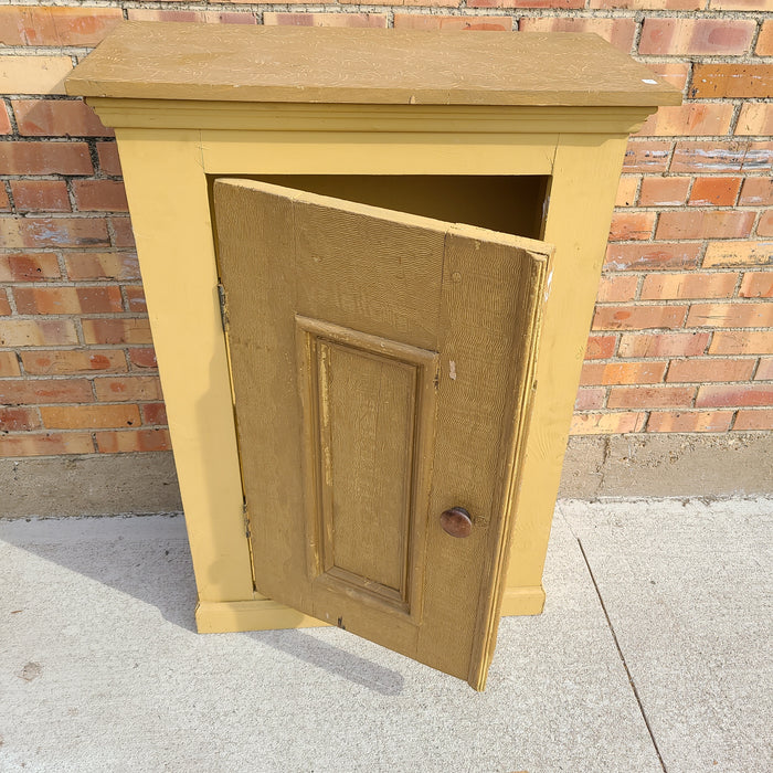 SMALL MUSTARD PAINTED CABINET EACH