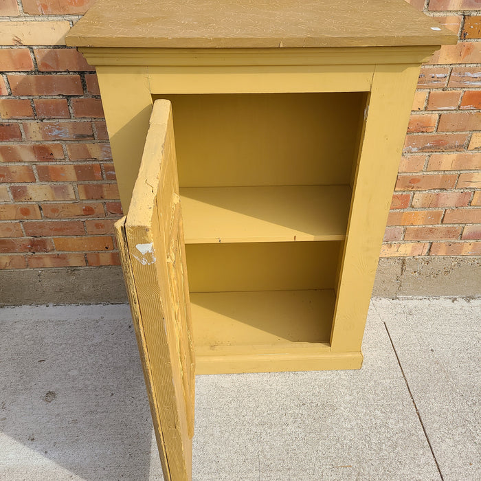 SMALL MUSTARD PAINTED CABINET EACH