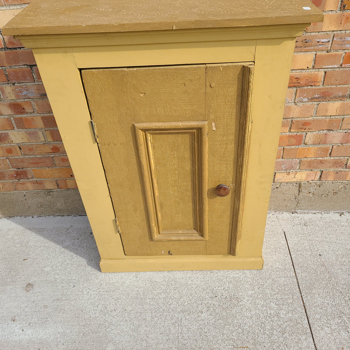 SMALL MUSTARD PAINTED CABINET EACH