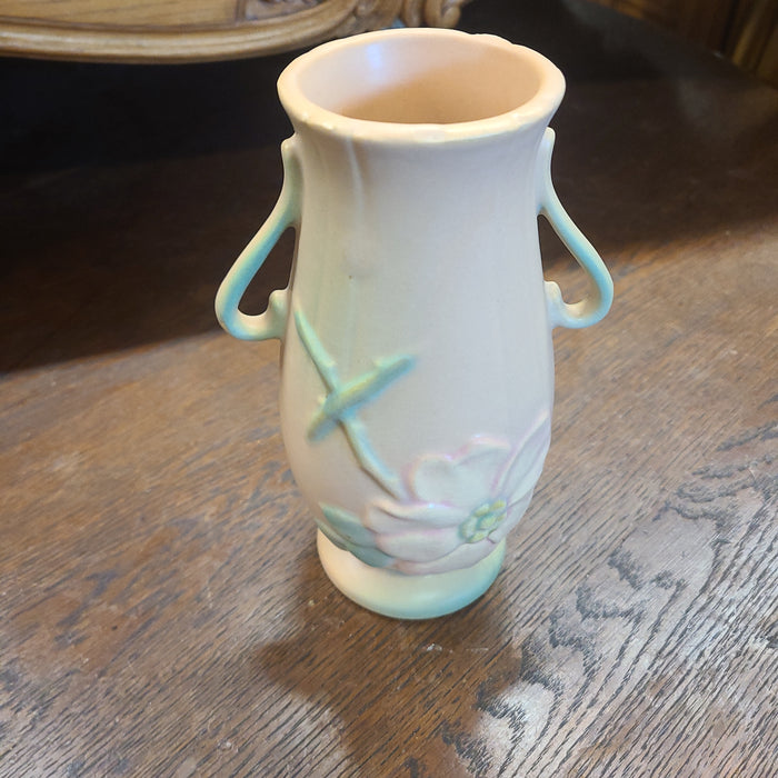 SMALL PEACHY AND GREEN WELLER VASE