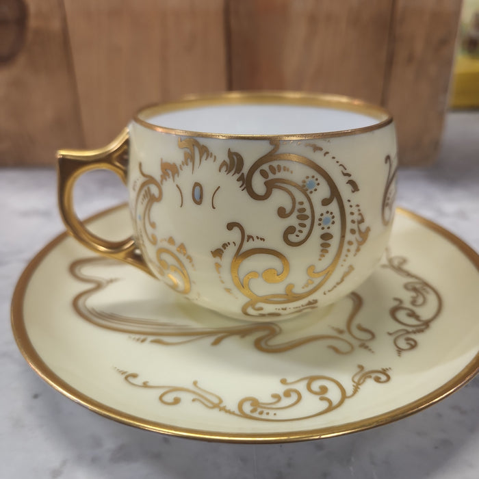 ART NOUVEAU WITH BUTTERFLY CUP AND SAUCER