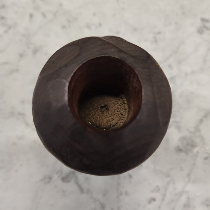 WOOD CARVED MAN WITH A HAT TOOTHPICK HOLDER