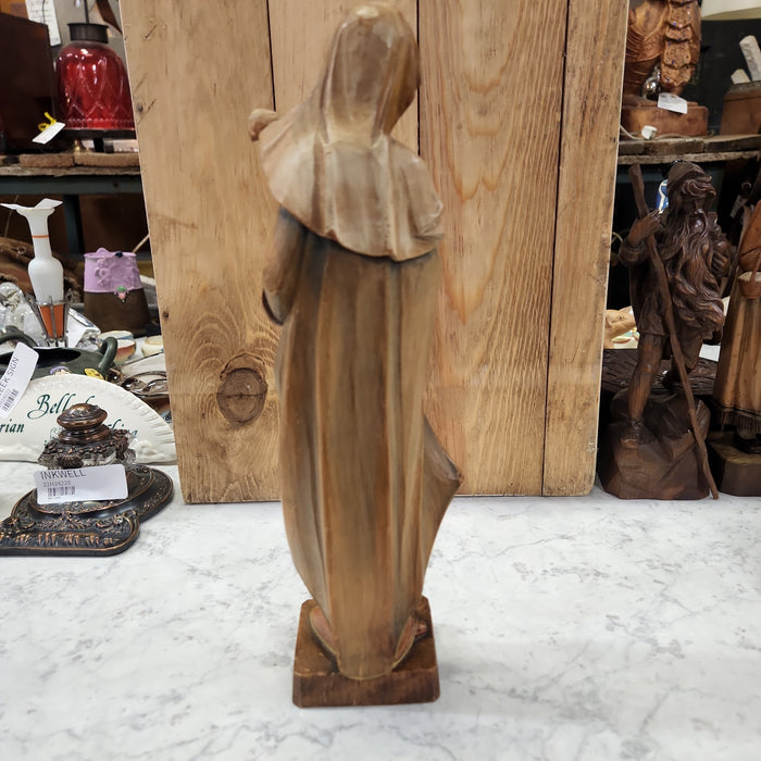 SWISS WOOD CARVING OF MADONNA AND CHILD