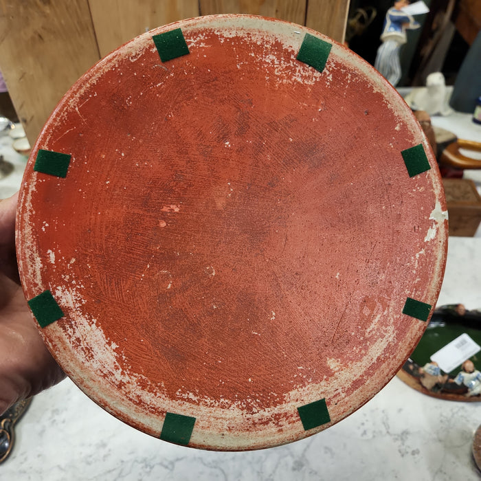 ROUND SUMIDA GAWA LARGE TRAY WITH TEN MEN ON THE RIM