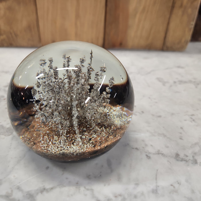 SILVER AND WHITE CORAL FORM PAPERWEIGHT