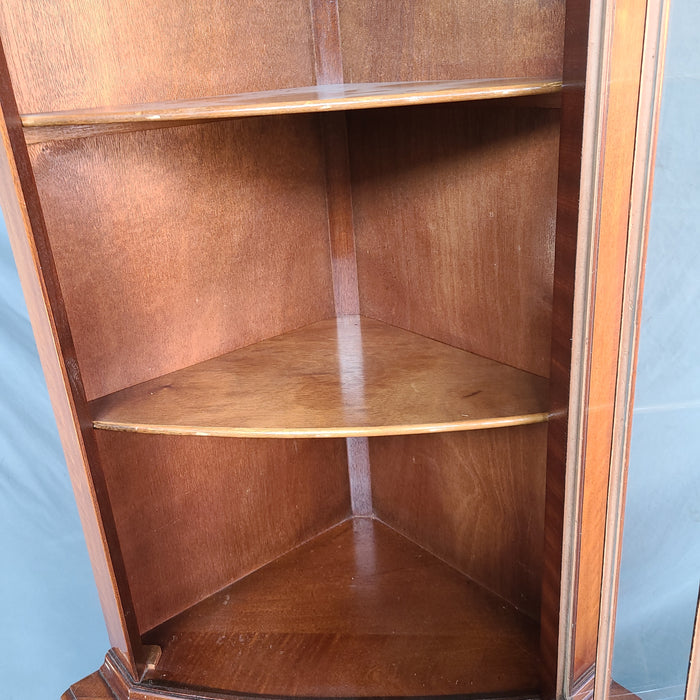 ENGLISH WALNUT CORNER CABINET WITH GOTHIC ATCHES